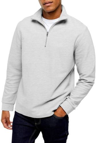 Imbracaminte barbati topman classic quarter zip twill knit sweatshirt grey