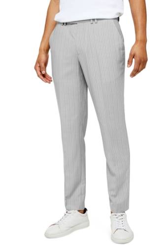Imbracaminte barbati topman paly pinstripe slim fit dress pants grey multi