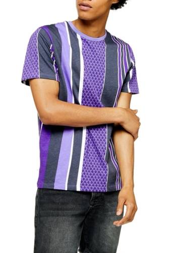 Imbracaminte barbati topman stripe t-shirt purple multi