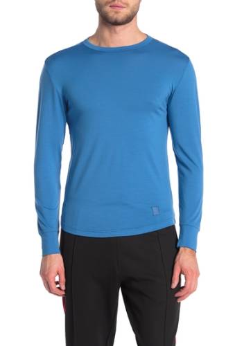 Imbracaminte barbati topo designs wool blend long sleeve t-shirt size large blue