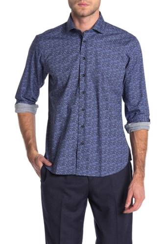 Imbracaminte barbati toscano printed dot regular fit shirt marina