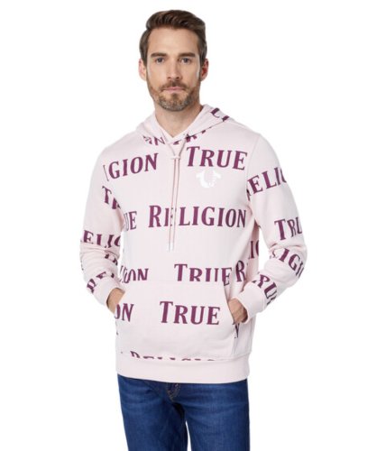 Imbracaminte barbati true religion all over tr logo pullover hoodie pale lilac