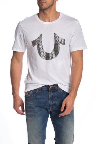 Imbracaminte barbati true religion disco graphic crew neck t-shirt white