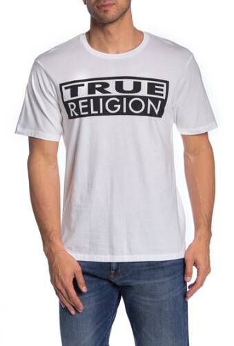 Imbracaminte barbati true religion logo graphic crew neck t-shirt white