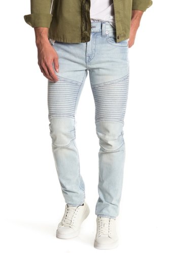 Imbracaminte barbati true religion rocco moto slim straight leg jeans gshl silic