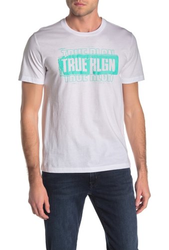 Imbracaminte barbati true religion triple logo graphic print t-shirt white
