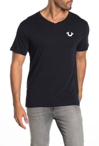 Imbracaminte barbati true religion v-neck horseshoe logo t-shirt black