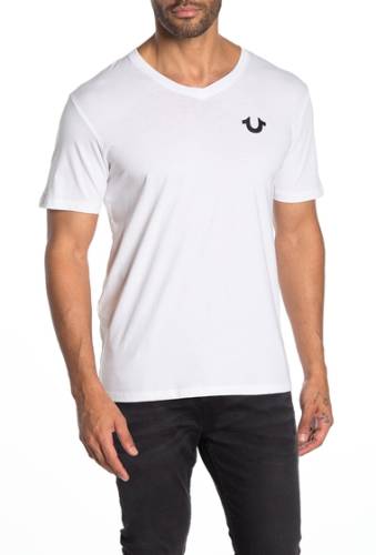 Imbracaminte barbati true religion v-neck horseshoe logo t-shirt white