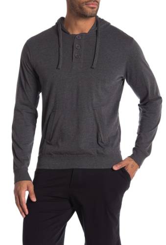 Imbracaminte barbati unsimply stitched lightweight lounge henley hoodie dark grey
