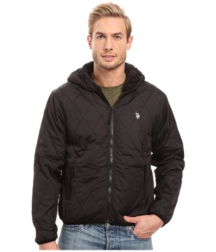 Imbracaminte barbati us polo assn diamond quilted hooded jacket black