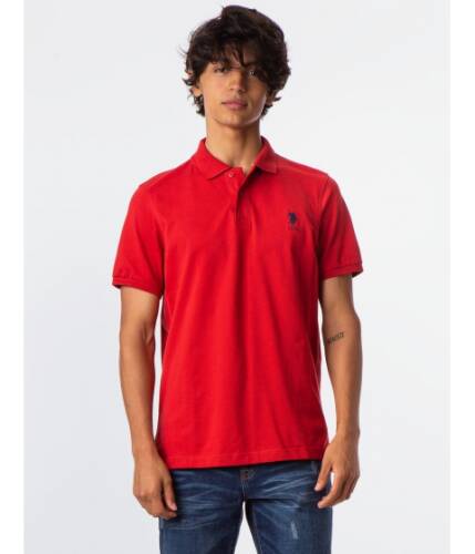Imbracaminte barbati us polo assn solid contrast logo polo shirt pompei red