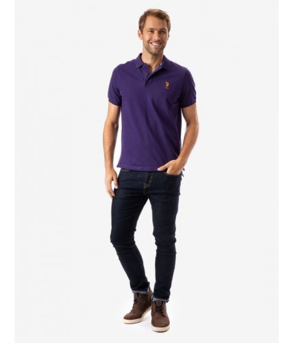 Imbracaminte barbati us polo assn solid contrast logo polo shirt purple shadow