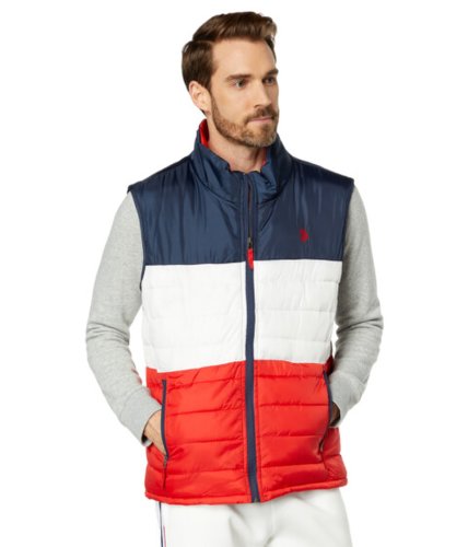 Imbracaminte barbati us polo assn uspa tricolored quilted vest classic navy