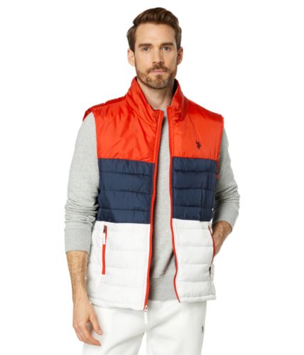 Imbracaminte barbati us polo assn uspa tricolored quilted vest engine red