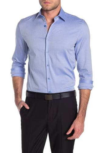 Imbracaminte barbati versace camicia birdseye shirt bianco-bluette