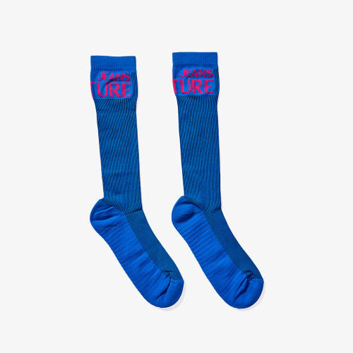 Imbracaminte barbati versace intarsia logo socks cobalt blue