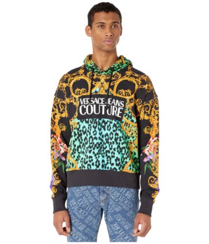 Imbracaminte barbati versace jeans couture leo chain print hooded sweatshirt pure mint