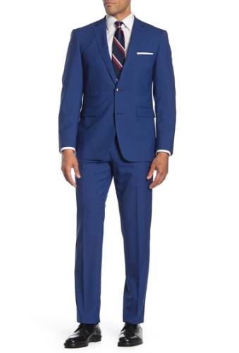 Imbracaminte barbati vince camuto bright blue plaid two button notch lapel slim fit suit bright blue plaid