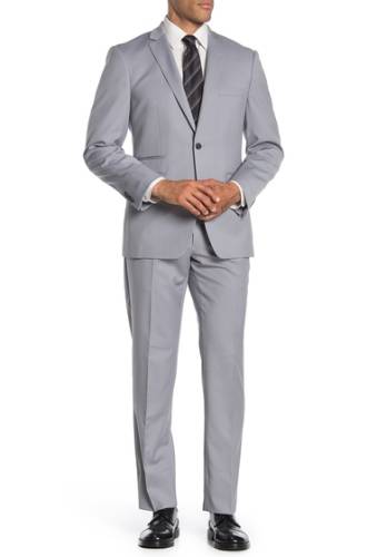 Imbracaminte barbati vince camuto light grey solid two button notch lapel slim fit suit light grey solid