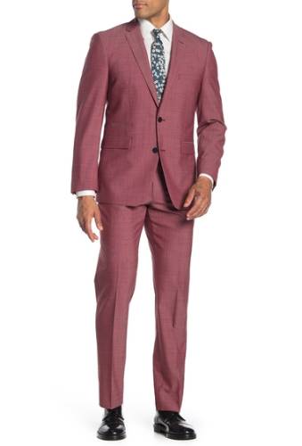 Imbracaminte barbati vince camuto red solid two button notch lapel slim fit suit red solid