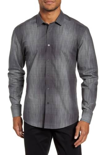 Imbracaminte barbati Vince Camuto slim fit abstract check button-up shirt charcoal plaid