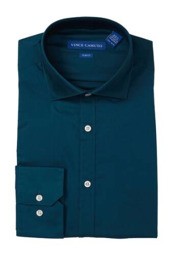 Imbracaminte barbati vince camuto slim fit stretch dress shirt turquoise solid