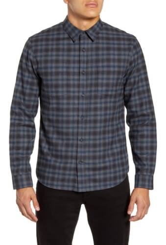 Imbracaminte barbati vince classic fit shadow plaid button-up flannel shirt coastal