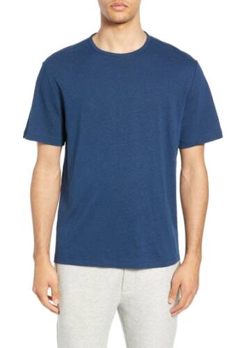 Imbracaminte barbati vince crew neck linen blend t-shirt prussian blue