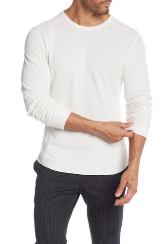 Imbracaminte barbati vince double knit slim fit long sleeve t-shirt h optic white
