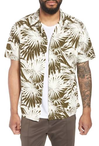 Imbracaminte barbati vince palm leaf cabana woven slim fit hawaiian shirt lechefoliage