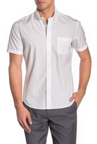 Imbracaminte barbati vince short sleeve slim fit poplin shirt bright white