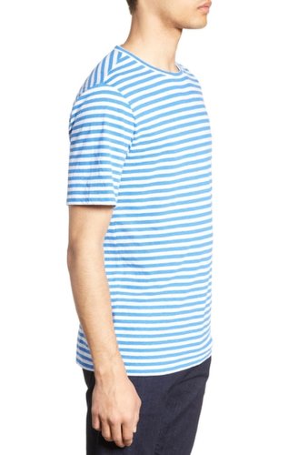 Imbracaminte barbati vince stripe linen blend t-shirt blue jaynatural