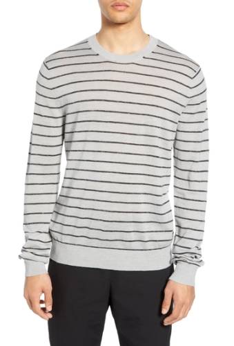 Imbracaminte barbati vince striped crew pullover sweater h light greyblack