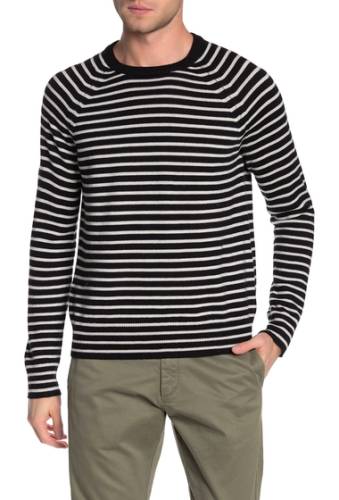 Imbracaminte barbati vince striped wool crew neck sweater blackstormy white