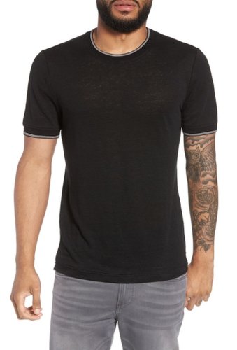Imbracaminte barbati vince tipped linen knit t-shirt black