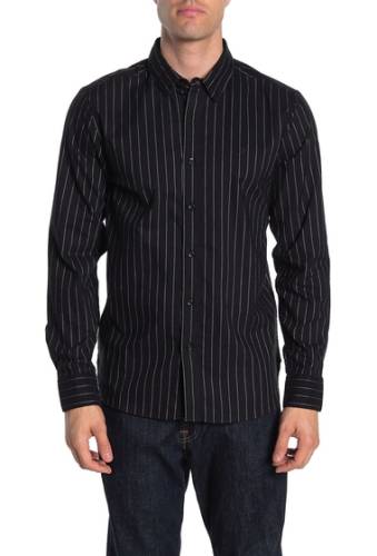 Imbracaminte barbati volcom vertical stripe print regular fit shirt black