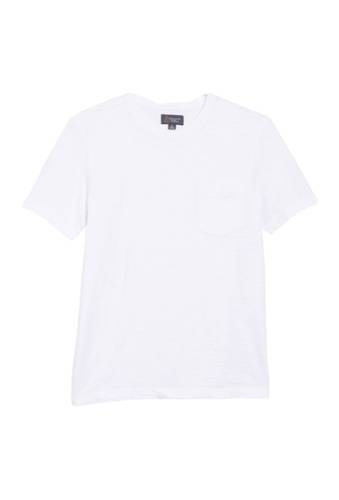 Imbracaminte barbati wallin bros crew neck pocket slub t-shirt white