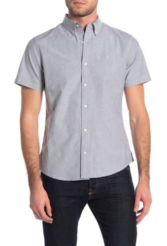 Imbracaminte barbati wallin bros oxford short sleeve slim fit shirt grey magnet oxford