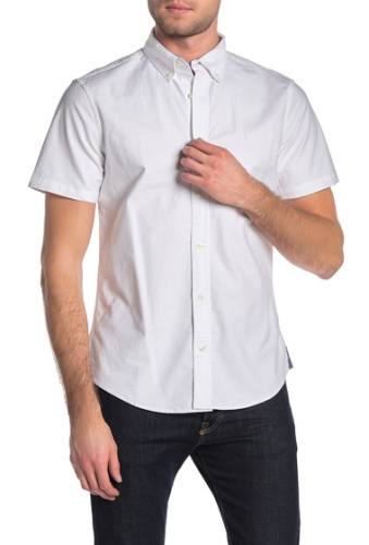Imbracaminte barbati wallin bros oxford short sleeve slim fit shirt white oxford