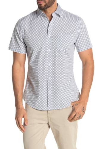 Imbracaminte barbati wallin bros short sleeve regular fit shirt white navy sun geo