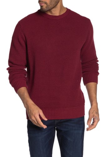 Imbracaminte barbati weatherproof crew neck long sleeve knit sweater dark red