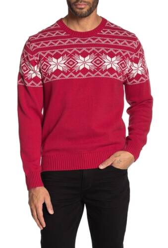 Imbracaminte barbati weatherproof fair isle mesh crew neck sweater red