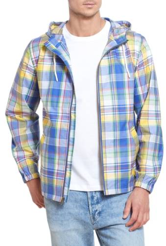 Imbracaminte barbati weatherproof vintage coated plaid zip hoodie jacket blue
