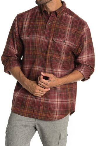 Imbracaminte barbati wolverine escape plaid print long sleeve regular fit shirt dark red p