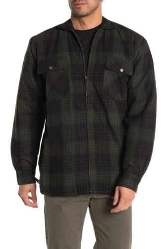 Imbracaminte barbati wolverine marshall plaid flannel zip faux shearling lined shirt jacket green plaid