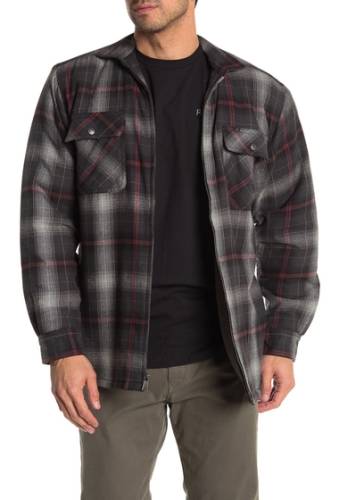 Imbracaminte barbati wolverine marshall plaid flannel zip faux shearling lined shirt jacket gunmetal p