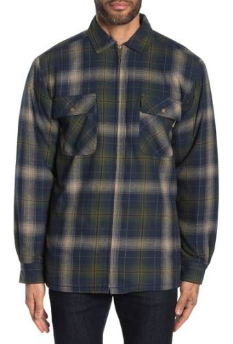 Imbracaminte barbati wolverine marshall plaid flannel zip faux shearling lined shirt jacket slate blue