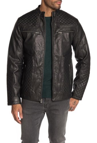 Imbracaminte barbati xray faux leather moto jacket charcoal