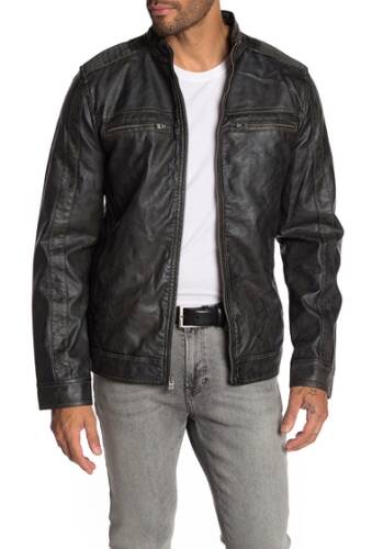 Imbracaminte barbati xray faux leather moto jacket olive