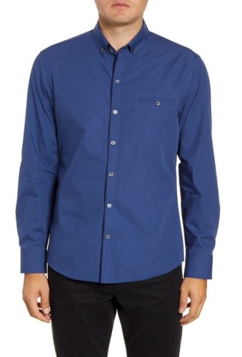 Imbracaminte barbati zachary prell evano regular fit dobby button-down shirt dark blue